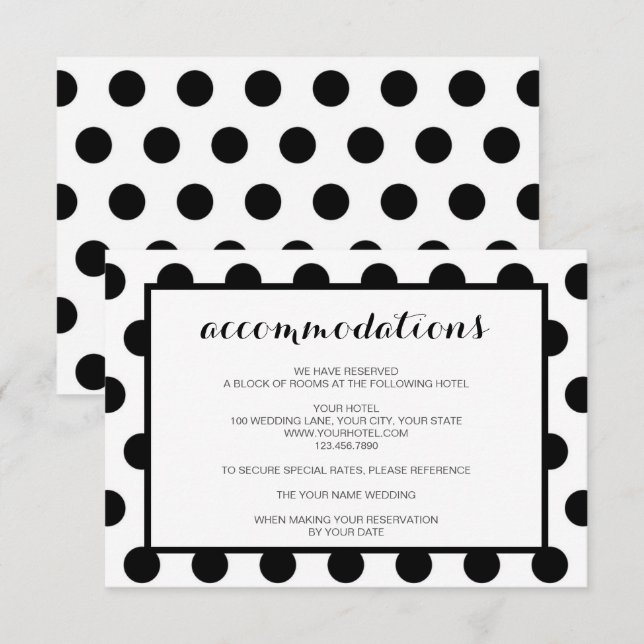Inkvartering i Bröllop| Svart klassiskt hölje Inbjudningar (Fram/baksida)