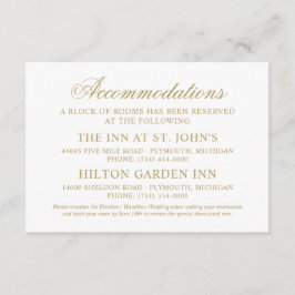 Inkvartering i Elegant Guld Bröllop Tilläggskort