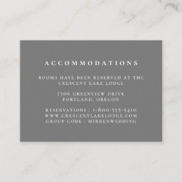 Inkvartering i fast Färg Grått Bröllop Tilläggskort