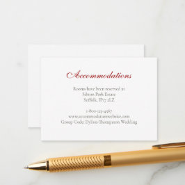 Inkvartering i Röd ros vid Bröllop vid Snöre Tilläggskort