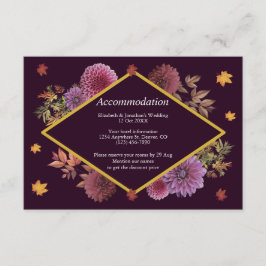 Inkvartering i Romantic Autumn Dahlia Bröllop Tilläggskort