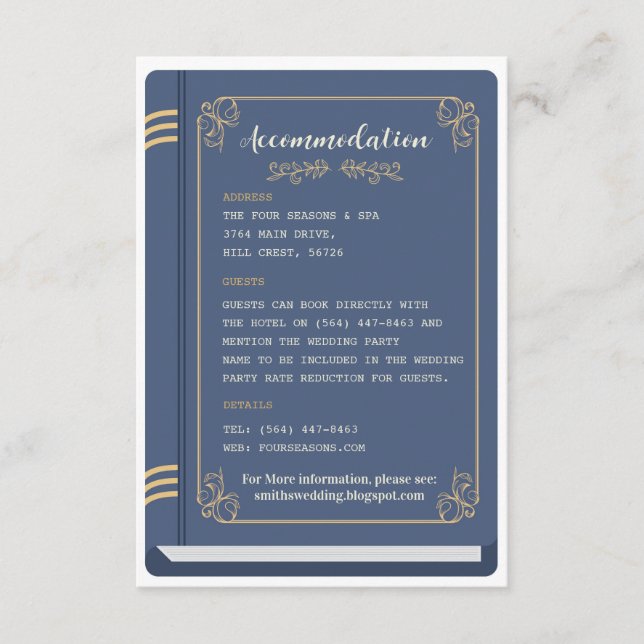 Inkvarteringen bibliotek Bröllop i Bokar Kärlek Tilläggskort (Framsida)