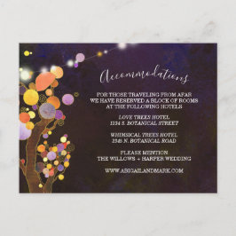 Inkvarteringshölje vid djupt Lila Bröllop Vykort