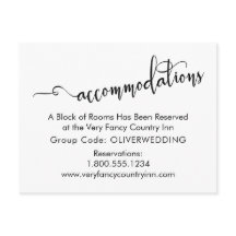 Inkvarteringskort för bostad i bröllop