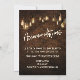 Inkvarteringskort för Brick Edison Ljus Inbjudningar