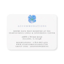 Inkvarteringskort för Bröllop i blå Blommigt