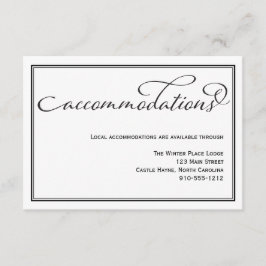 Inkvarteringskort för enkel kalligrafi i Bröllop Tilläggskort