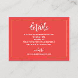 Inkvarteringskort för mörk Rosa och Guld Tilläggskort