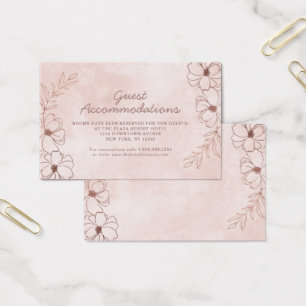 Inkvarteringskort för Rosa och Ro Guld Visitkort