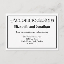 Inkvarteringskort i Svartvitt Bröllop Tilläggskort
