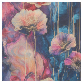 Inky Blommigt Cosmos Tyg