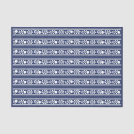 Inky Blue 1 Bone Inlay Floral Border Decoupage 