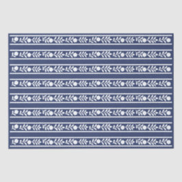 Inky Blue 1 Bone Inlay Floral Border Decoupage 