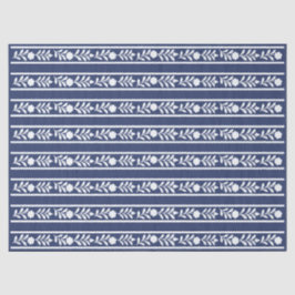 Inky Blue 1 Bone Inlay Floral Border Decoupage Pap