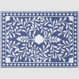 Inky Blue 2 Traditional Bone Inlay Decoupage Paper