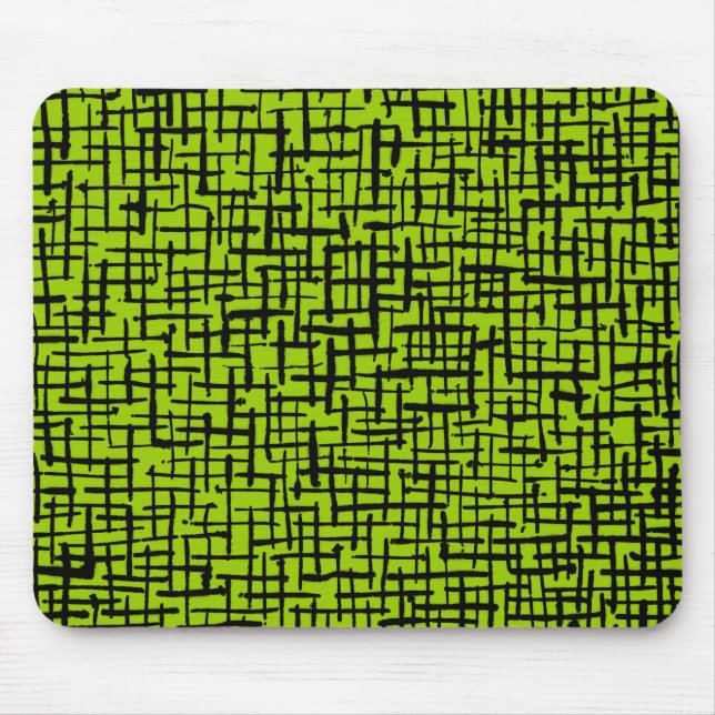 Inky Linjer - Black på martisk Grönt Musmatta (Framsidan)