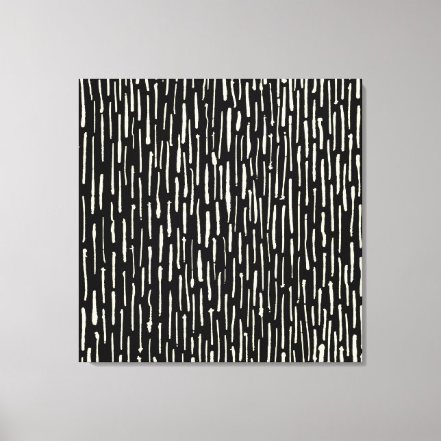Inky Linjer - Cream on Black Canvastryck (Framsida)