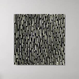 Inky Linjer - Cream on Black Canvastryck