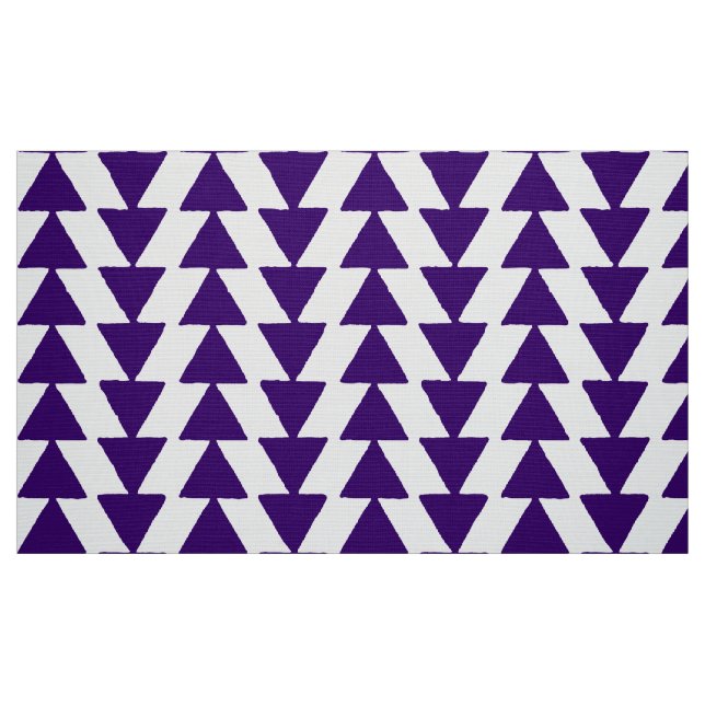 Inky Triangles - djup Lila på vitt Tyg (Fat Quarter)
