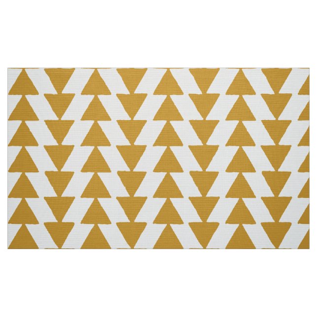 Inky Triangles - Guld Brown on White Tyg (Fat Quarter)
