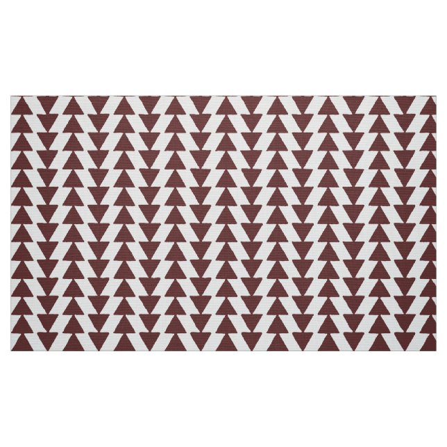 Inky Triangles - Mörk Brown on White Tyg (Fat Quarter)