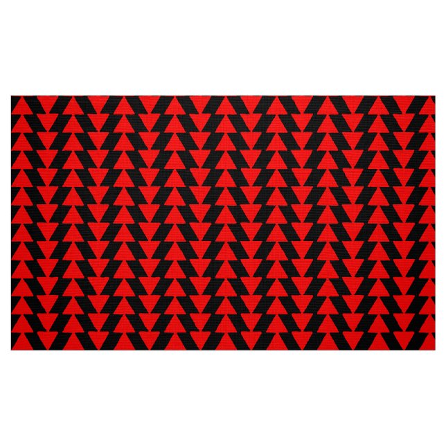 Inky Triangles - Red on Black Tyg (Fat Quarter)