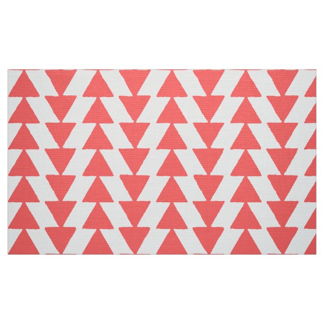 Inky Triangles - Tropical Rosa on White Tyg (Fat Quarter)