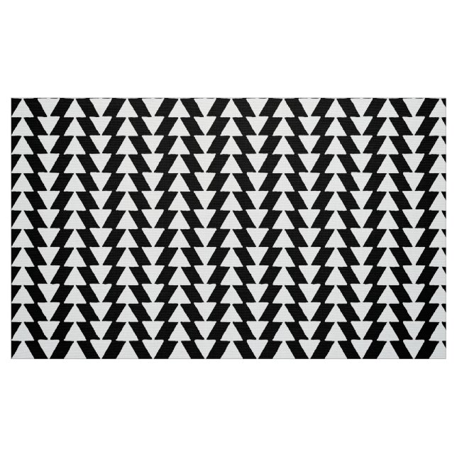 Inky Triangles - vit på svart Tyg (Fat Quarter)
