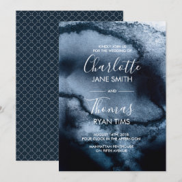 Inky Watercolor bröllopsinbjudan Inbjudningar