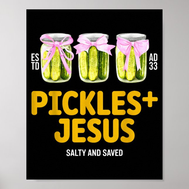 Inlagda Jesus Salta Och Räddade Roliga Jesus Pickl Poster (Framsidan)
