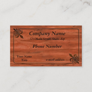 Inlagda Wood Fleur de lis Visitkort