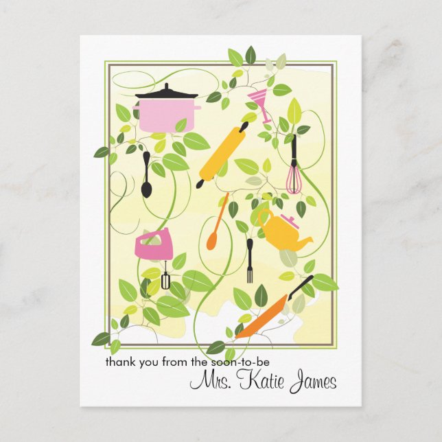 Inläggskort för möhippa Tack Vykort (Framsida)