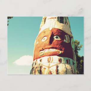 Inläggskort för Totem Pole Ansikte Vykort
