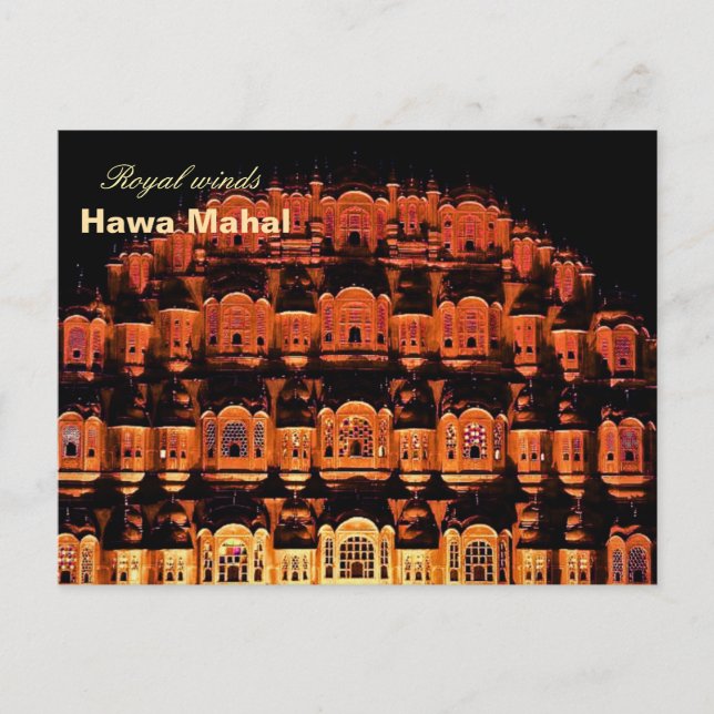 Inläggskort från indiska Hawa mahal Jaipur Vykort (Framsida)