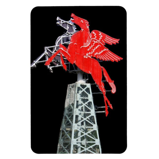 Inlandsstads-Dallas Pegasus Neon-skylt Magnet (Vertikal)