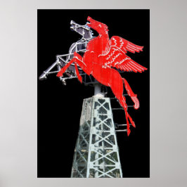 Inlandsstads-Dallas Pegasus Neon-skylt Poster