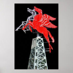 Inlandsstads-Dallas Pegasus Neon-skylt Poster