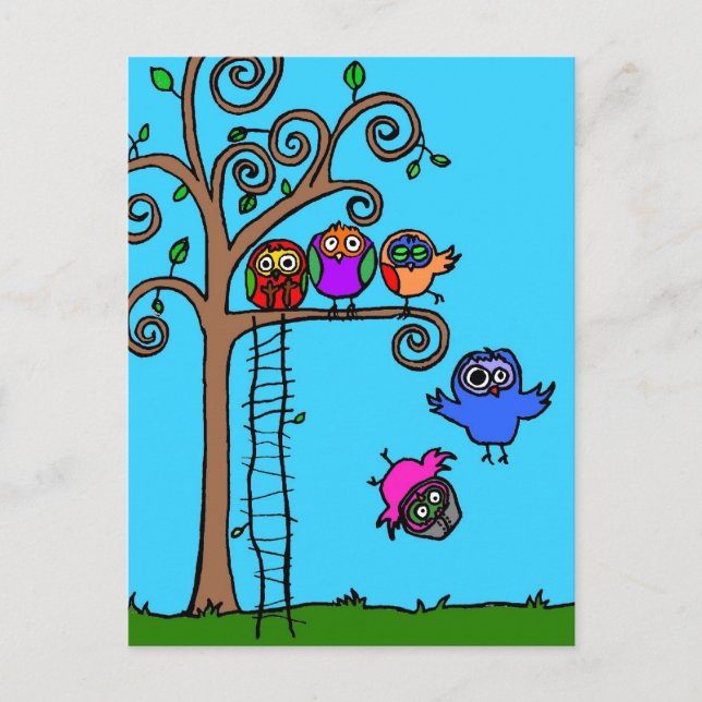 Inlärning i Baby Uggla till flygresa Vykort (Framsida)