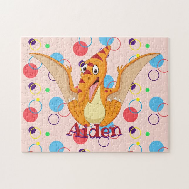 Inlärningsaktivitet i Kids Namn Dinosaur Puzzle Pussel (Horisontell)