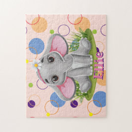 Inlärningsaktivitet i Kids Namn Elephant Puzzle Pussel