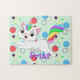 Inlärningsaktivitet i Kids Namn Lycklig Kittycorn  Pussel