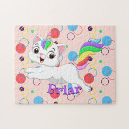 Inlärningsaktivitet i Kids Namn Lycklig Kittycorn  Pussel