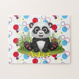 Inlärningsaktivitet i Panda Puzzle i Kids Namn Pussel