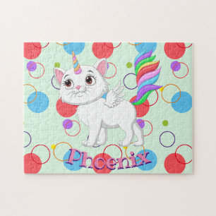 Inlärningsaktivitet i Unds Namn Kattunge Unicorn P Pussel