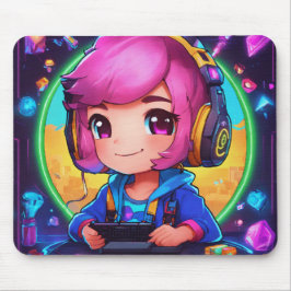 Inlärningsdesign för Neon Chibi Gamer Musmatta