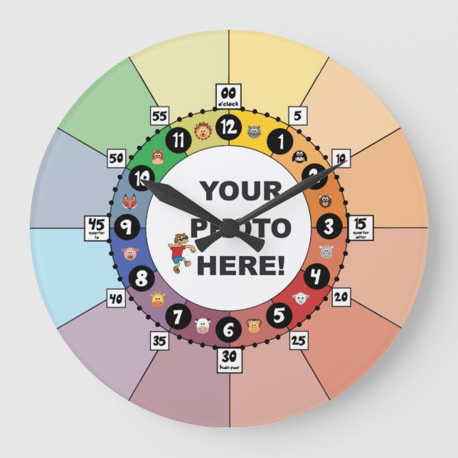 Inlärningsklocka, för barn (stor) stor klocka (Framsida)