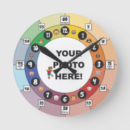 Inlärningsklocka för Småbarn och Unga barn Rund Klocka