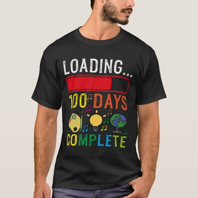 Inläsning av 100 dagar slutförd t shirt (Framsida)