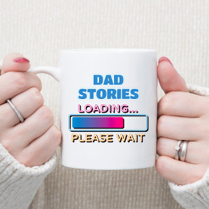 Inläsning av artiklar i Pappa Vänta Kaffemugg