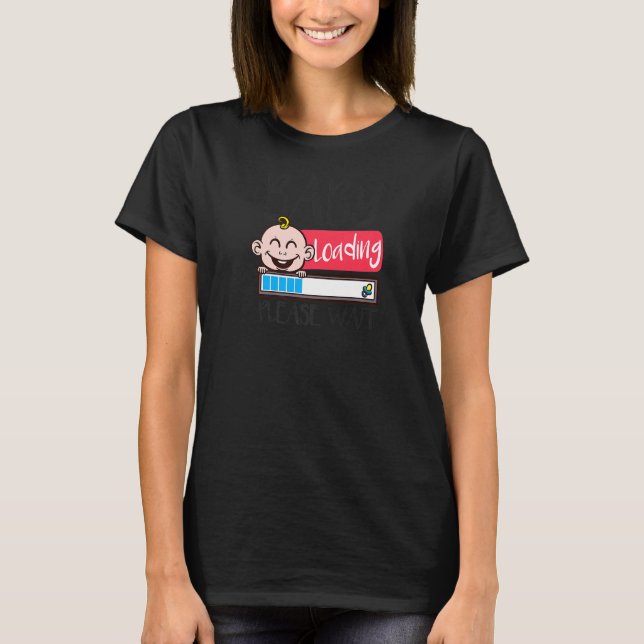 Inläsning av Baby Vänta Gravid avisering T Shirt (Framsida)